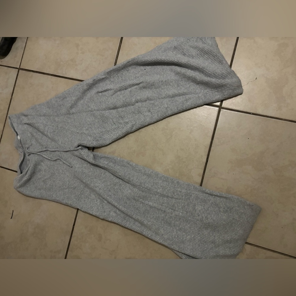 aerie wide leg waffle nit pants small